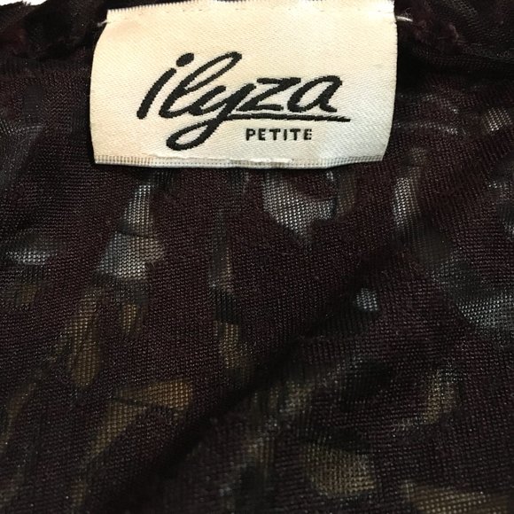 Ilyza Burn out velvet dark plum top Vtg Y2K - Picture 7 of 10